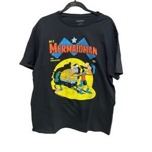 Mermaid Man And Barnacle T Shirt Men’s Size L Black Graphic Print Sponge Bob